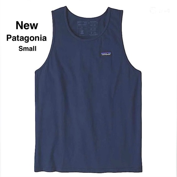 New Patagonia P-6 Label Organic Cotton Tank - Men's small navy ⭐️⭐️⭐️⭐️ - Picture 15 of 15